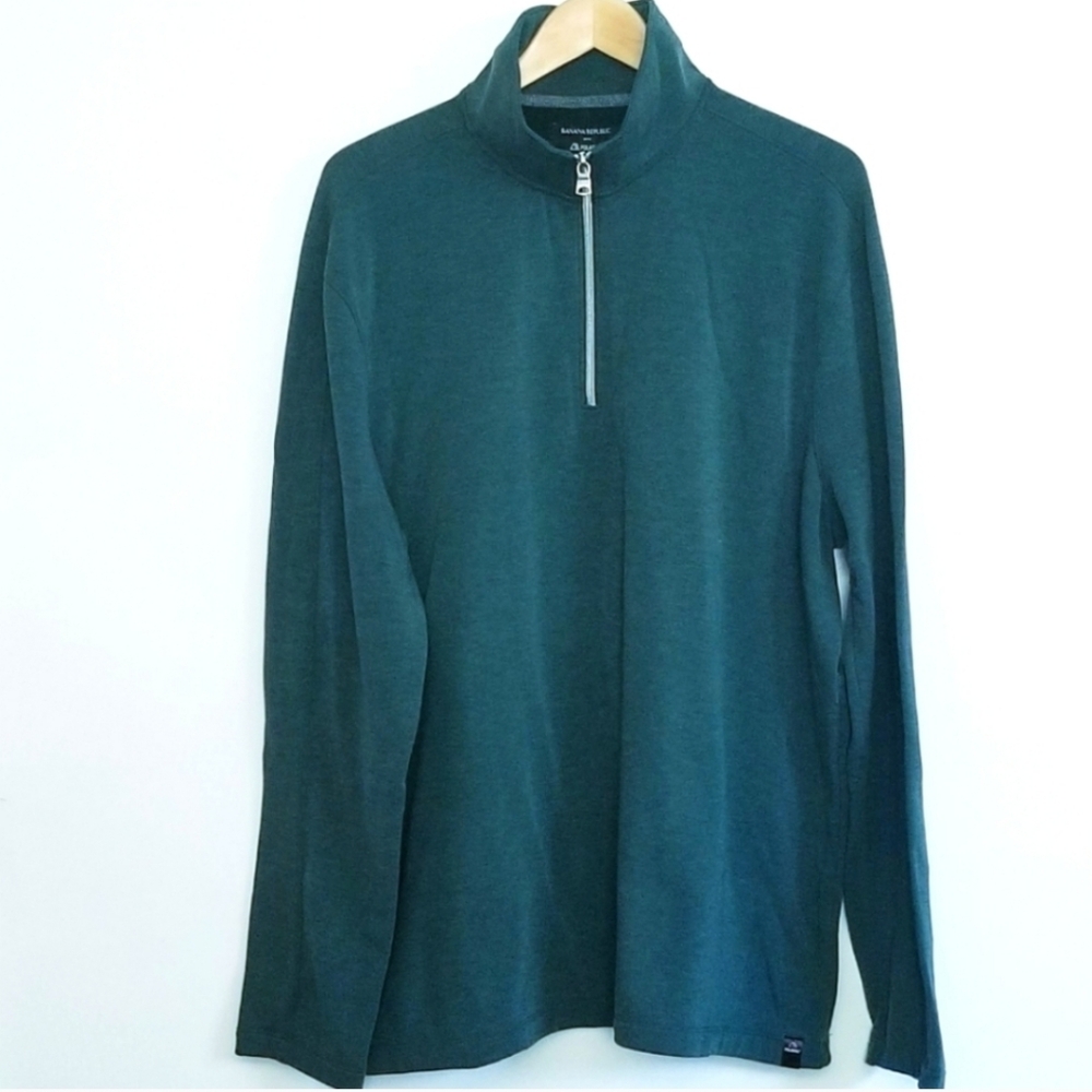 Banana Republic Polartec Fleece Lined Quarter Zip-Up Long Sleeve Top/ Sweatshirt